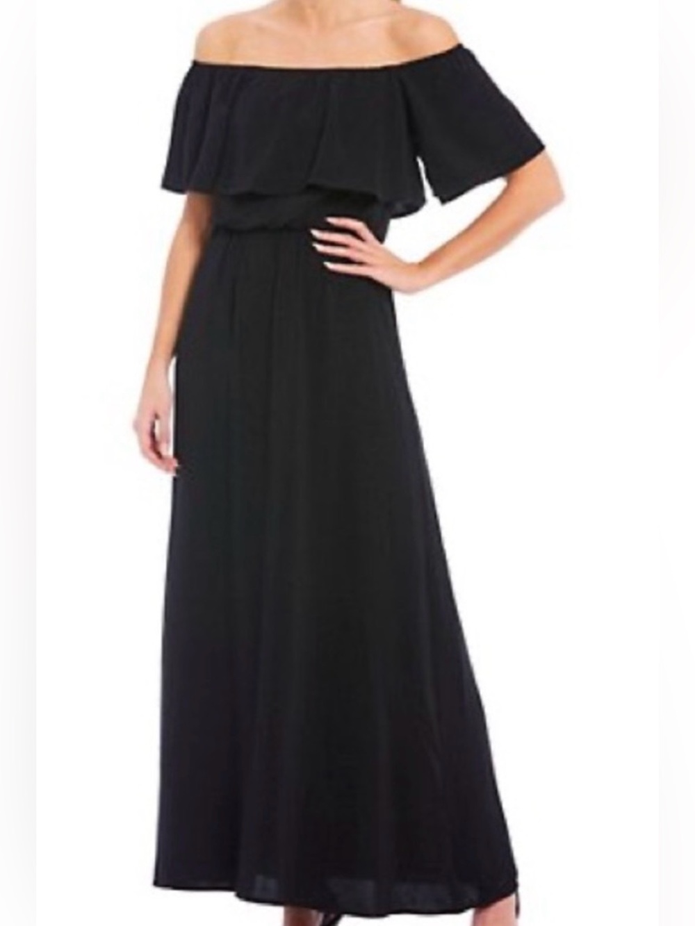 Sugarlips Black Off the Shoulder Maxi Dress, size M